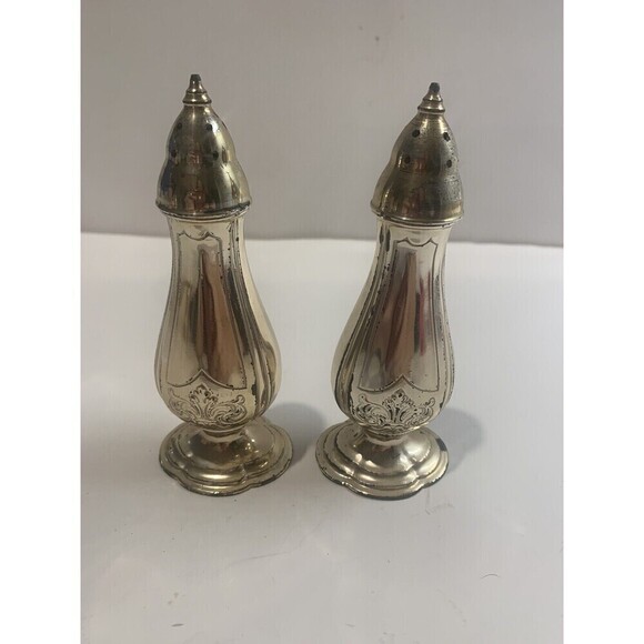 Vintage La France Reg SPC Salt & Pepper Shaker Set Silver Plated 245 - Picture 1 of 7